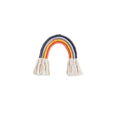 Macrame wall hanging in rainbow shape, handcrafted cotton yarn decorative element Stornfield