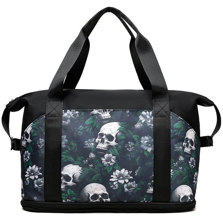 Artistic Skull Print Gym Duffel Bag Stornfield