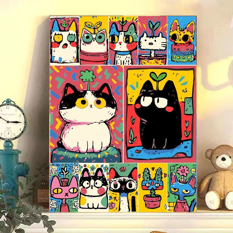 Playful Cat-Themed Canvas Wall Art Stornfield