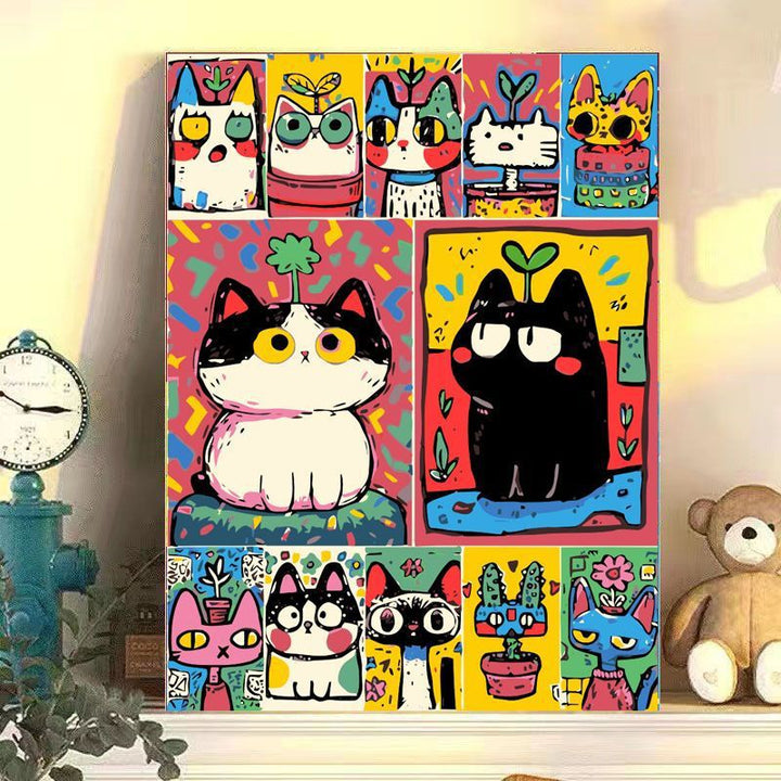 Playful Cat-Themed Canvas Wall Art Stornfield