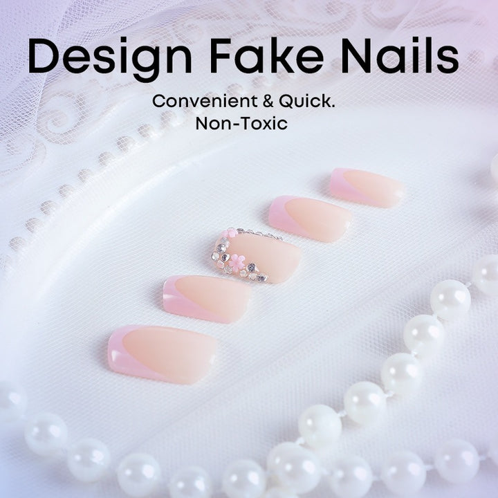 Artificial nails with romantic pink tips Stornfield