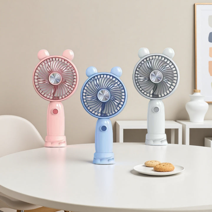Ladies Portable Hand Fan in playful Bear Design Stornfield