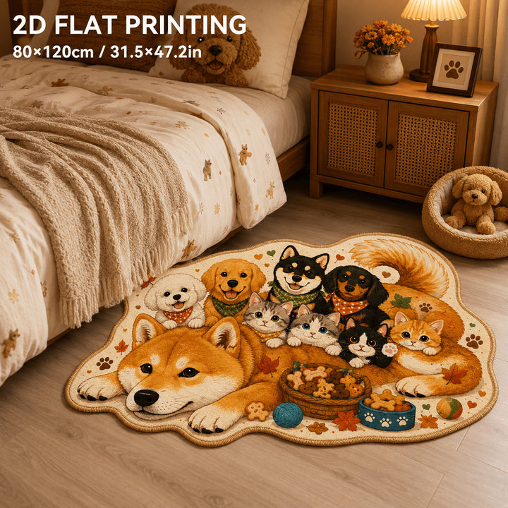 Decorative Dog Print Bath Mat