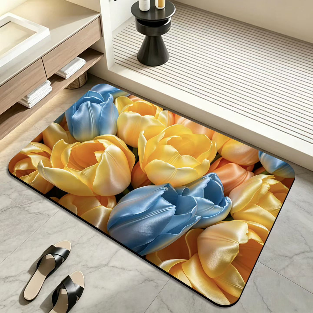 Floral-Themed Bath Mat