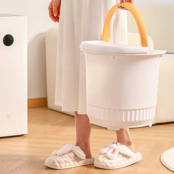 Women's practical and elegant storage bucket with ergonomic handle Stornfield