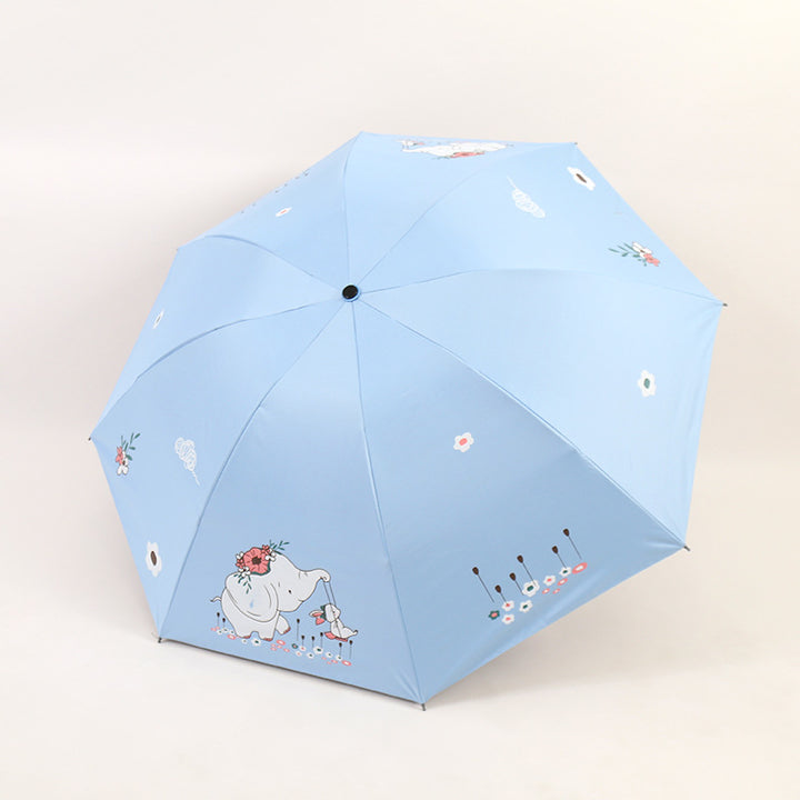 Women Folding Umbrella with Cute Elephant Design Stornfield