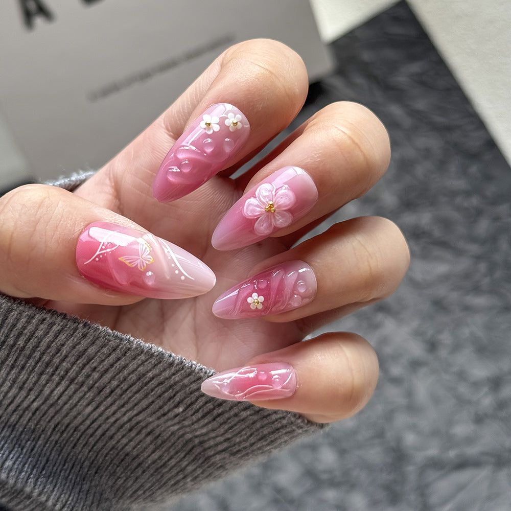 Floral-Embellished Press-On Nail Kit Stornfield