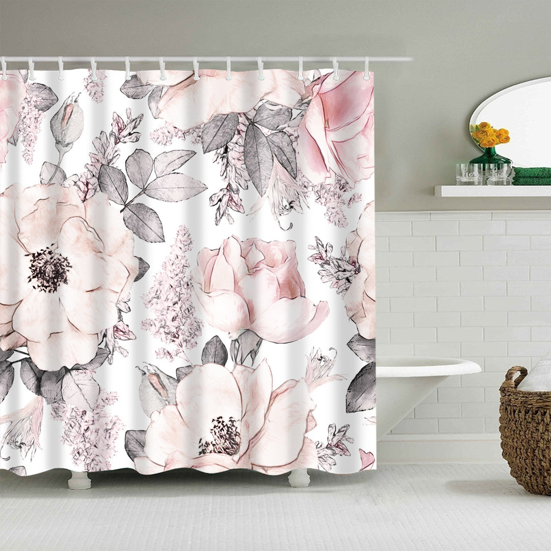 Floral Patterned Bathroom Shower Curtain Stornfield