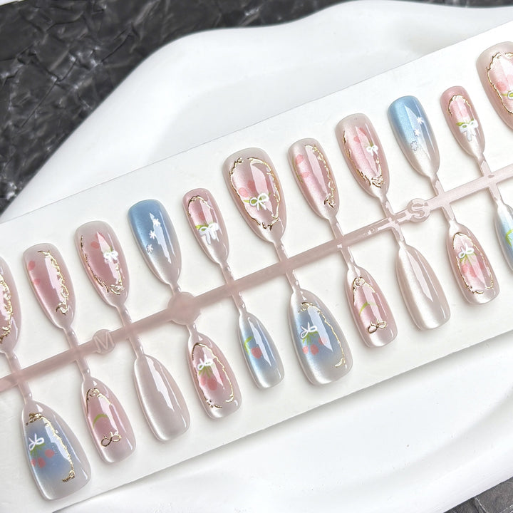 Artistic Floral-Design Press-On Nails 1790746009