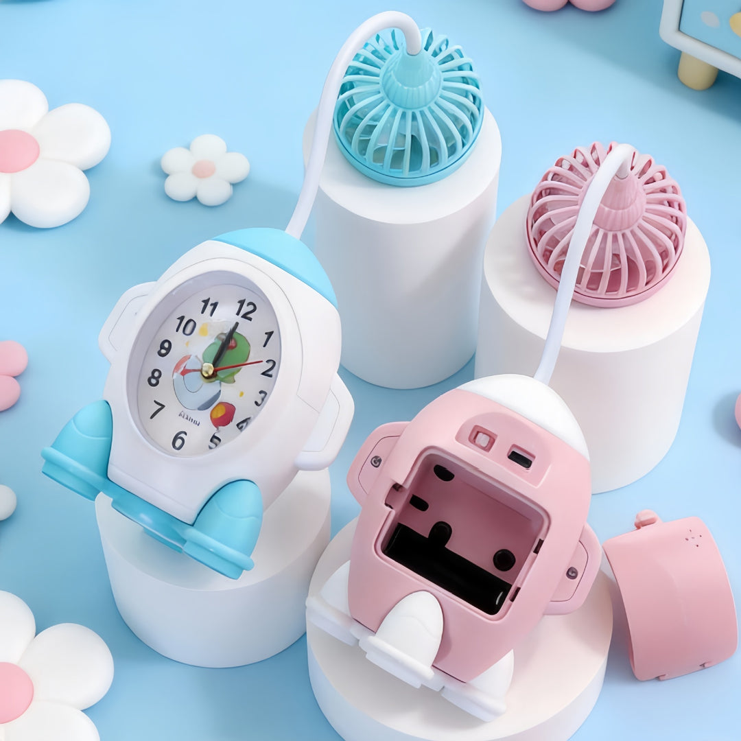 Women Multifunctional Table Clock with Fan Stornfield
