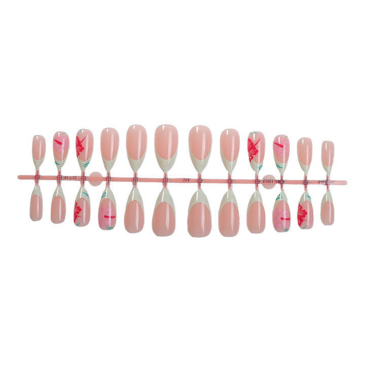 Acrylic nail set with stylish floral tips Stornfield