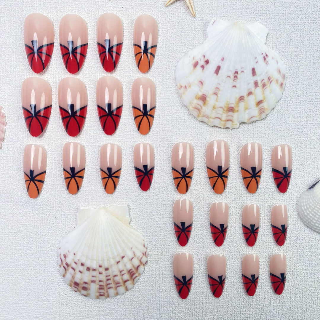 Artistic Basketball-Themed Press-On Nail Set Stornfield