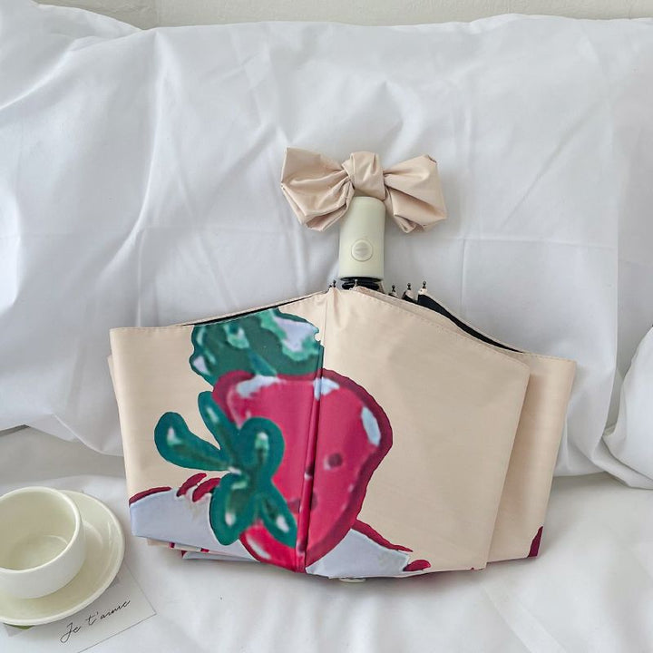 Ladies folding umbrella with cheerful strawberry motif Stornfield