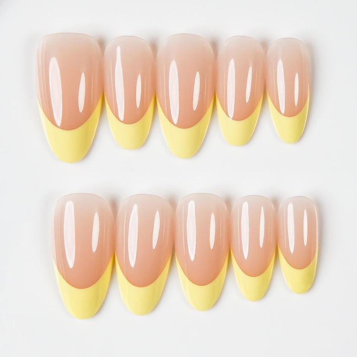 Elegant Press-On Nails with French Tip Design