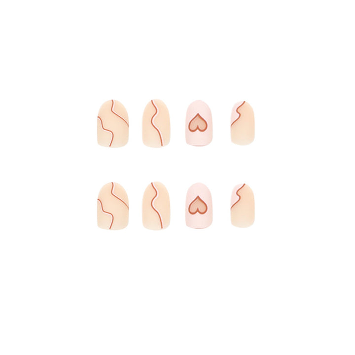 Artful Nail Extensions with Elegant Heart Design Stornfield