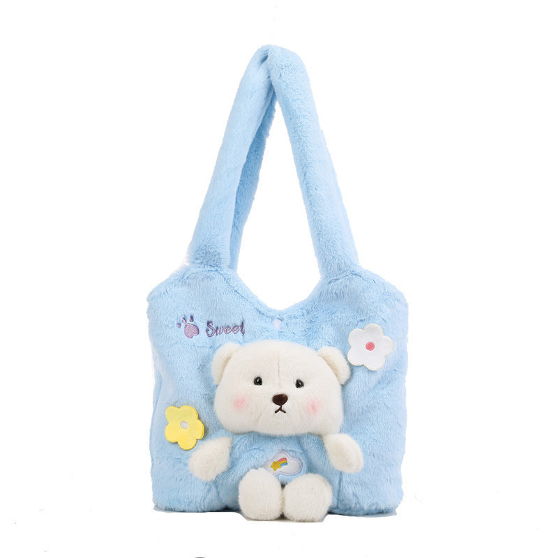 Plush Shoulder Bag with Cute Bear Design Stornfield