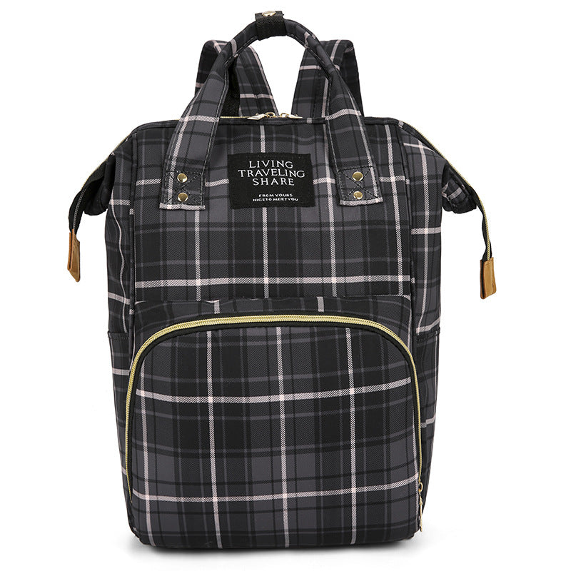 Checkered Pattern Travel Backpack Stornfield