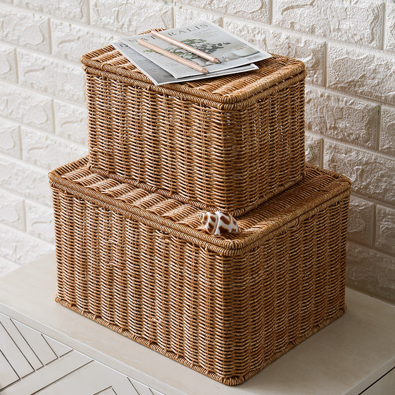 Handcrafted Rectangular Wicker Storage Box Stornfield