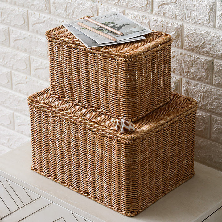 Handcrafted Rectangular Wicker Storage Box Stornfield