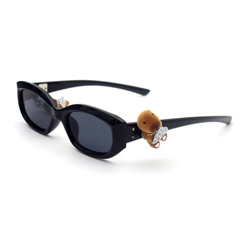 Trendy Cat-Eye Sunglasses with Adorable Teddy Bear Accent Stornfield