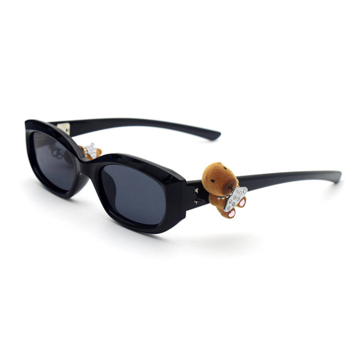 Trendy Cat-Eye Sunglasses with Adorable Teddy Bear Accent Stornfield