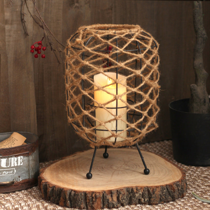 Decorative basket with natural fiber design Stornfield