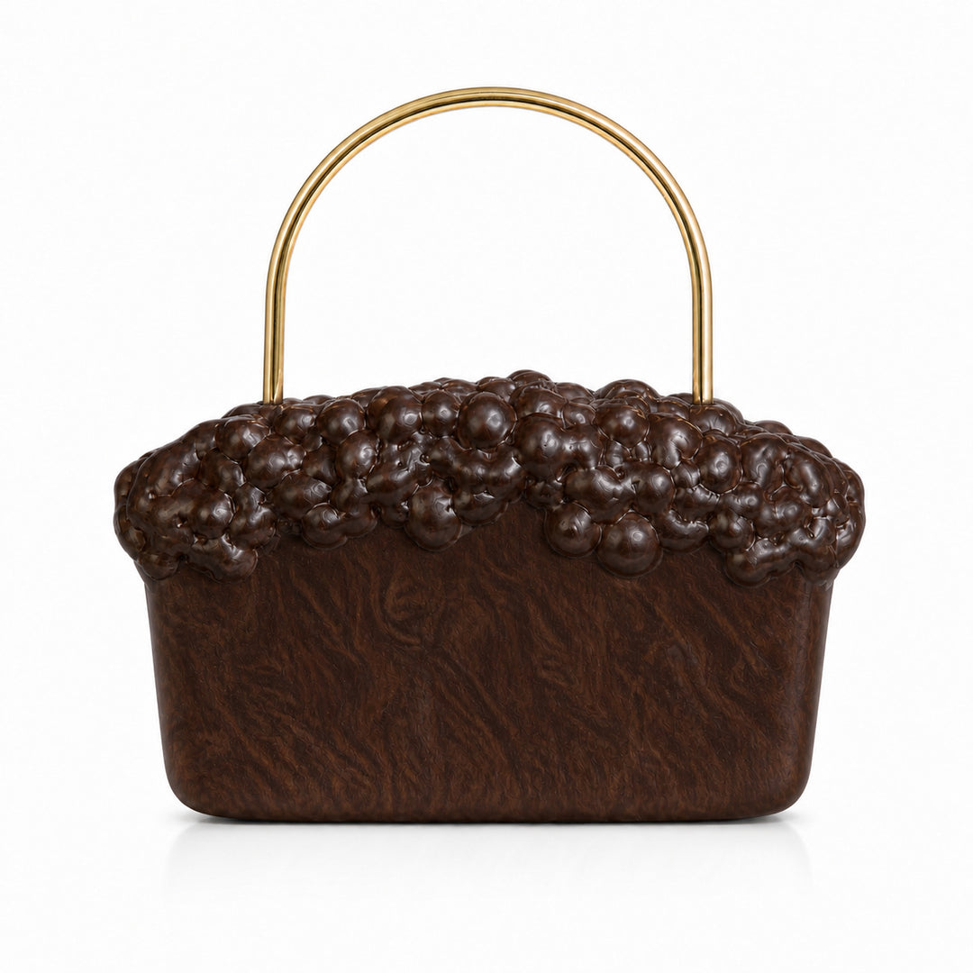 Sculptural Pearl-Embellished Handbag