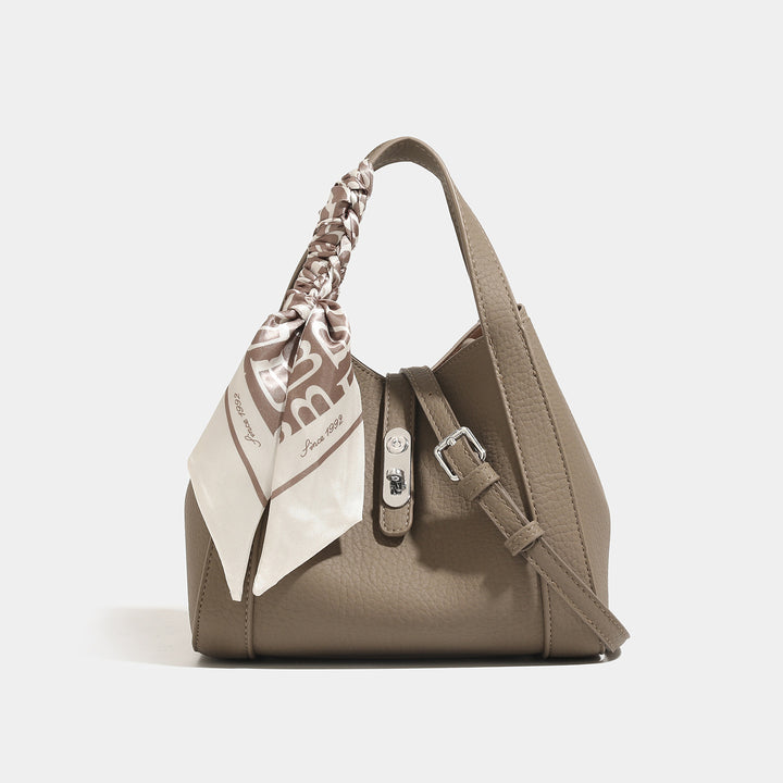 Stylish Structured Handbag with Scarf Detail