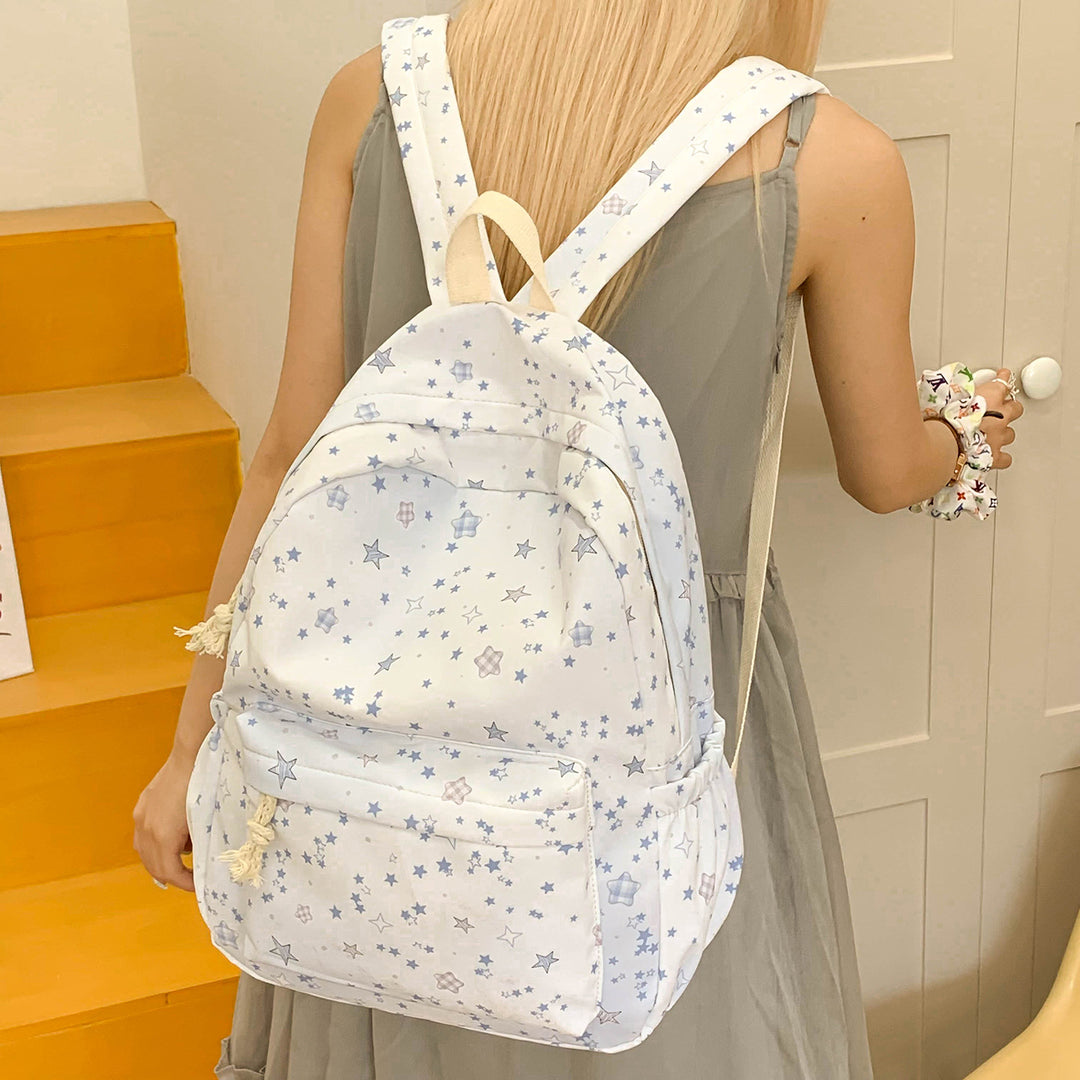 Star-Patterned Canvas Backpack Stornfield