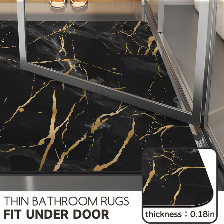 Luxurious Marble Pattern Bath Mat Set