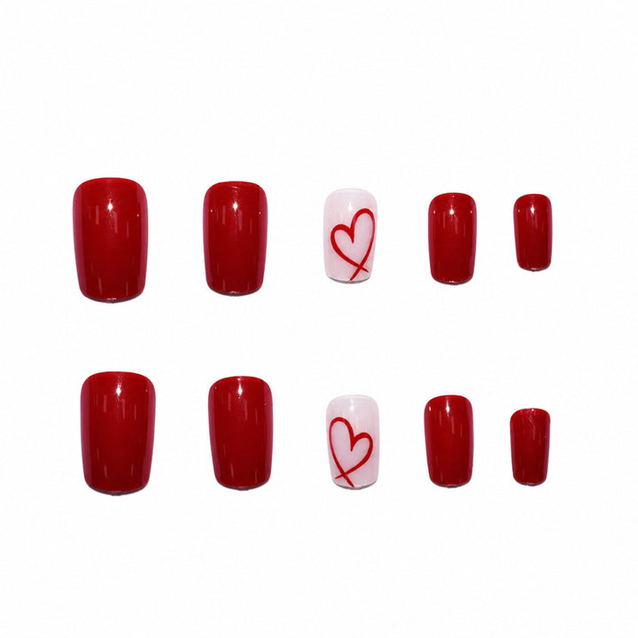 Premium Press-on Nails with Heart Design Stornfield