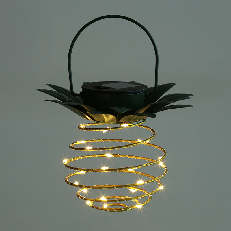 Spiral Pendant LED Hanging Planter Lamp With Faux Tropical Leaf Topper Stornfield