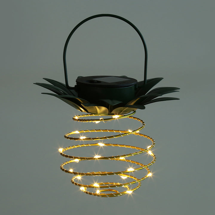 Spiral Pendant LED Hanging Planter Lamp With Faux Tropical Leaf Topper Stornfield
