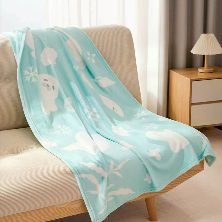 Sea Life-Themed Plush Throw Blanket