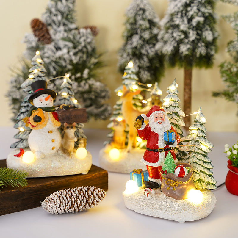 Illuminated Christmas decorative figure with animals Stornfield