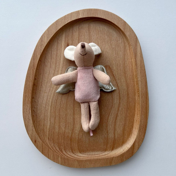 Handcrafted Cotton Plush Mouse Doll with Crocheted Dress