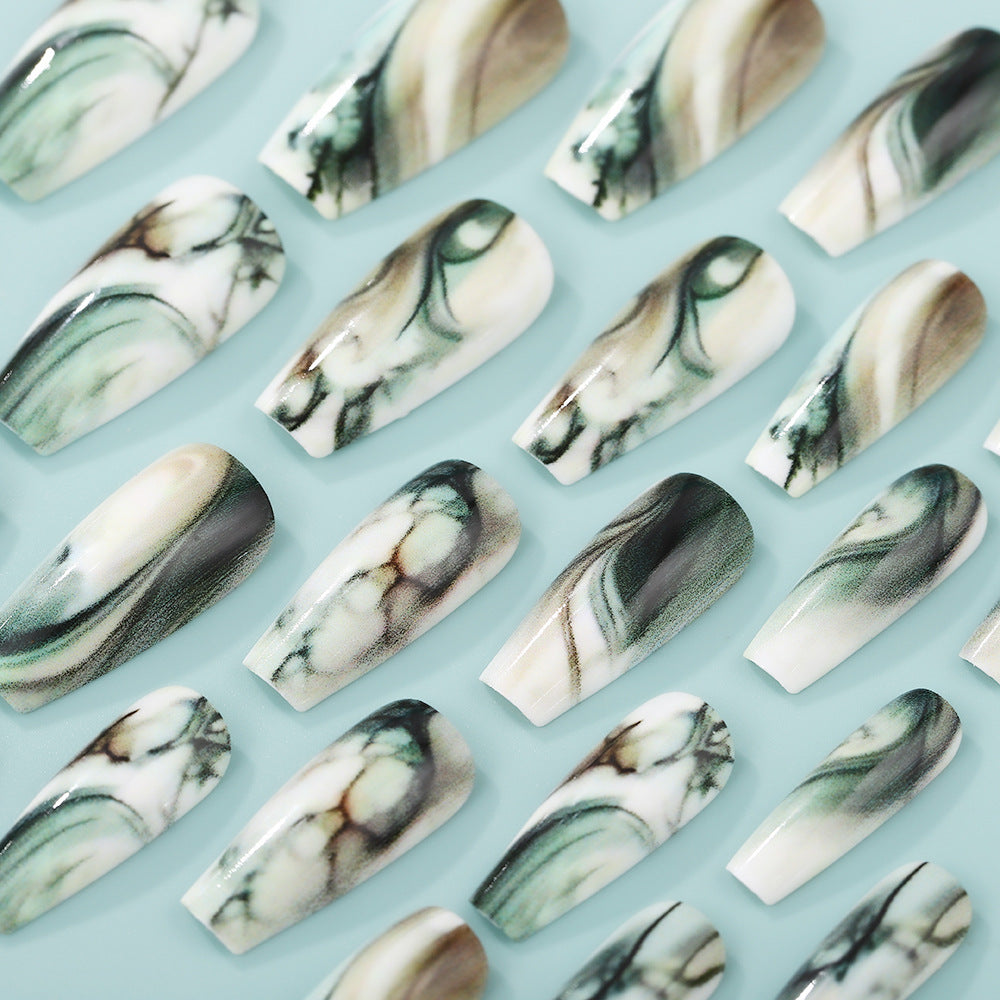 Artificial Nail Art Nails in elegant marble design Stornfield
