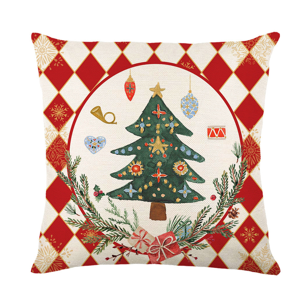Festive Nutcracker Ballet Linen-Texture Square Throw Pillow Cover with Concealed Zipper