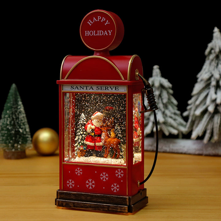 Nostalgic Christmas lantern with moving snowman scene Stornfield