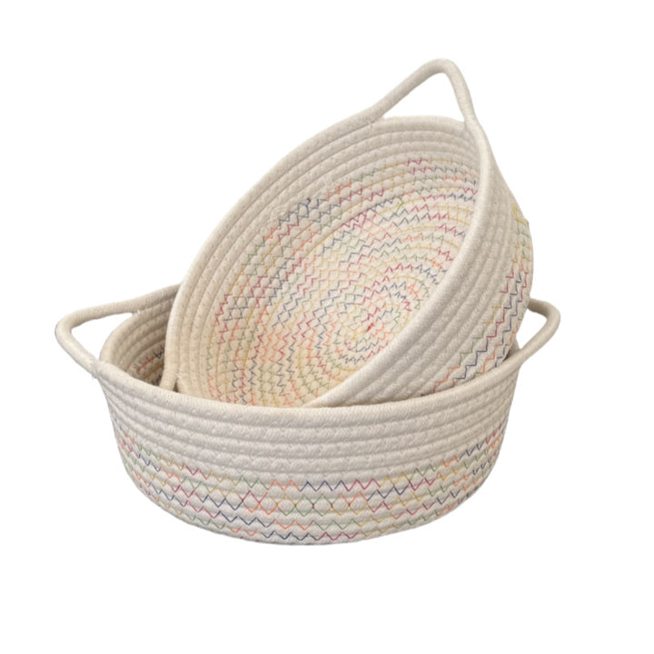 Women Practical Storage Basket with Colorful Zigzag Pattern Stornfield
