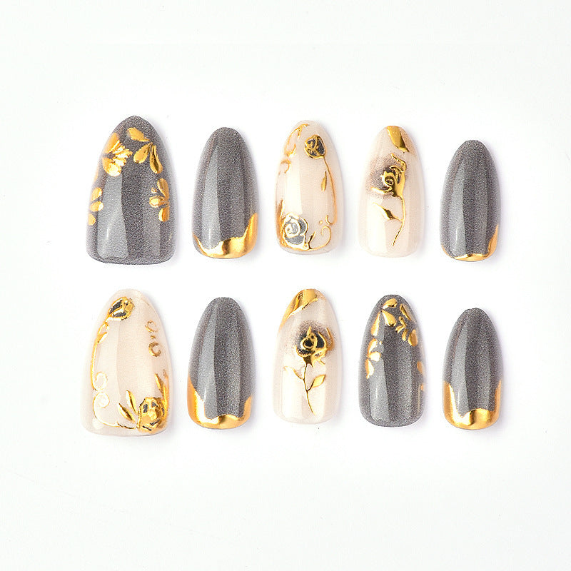 Artificial nails with elegant rose designs Stornfield