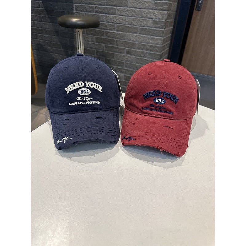 Men's Distressed Cotton Embroidered Baseball Cap Stornfield