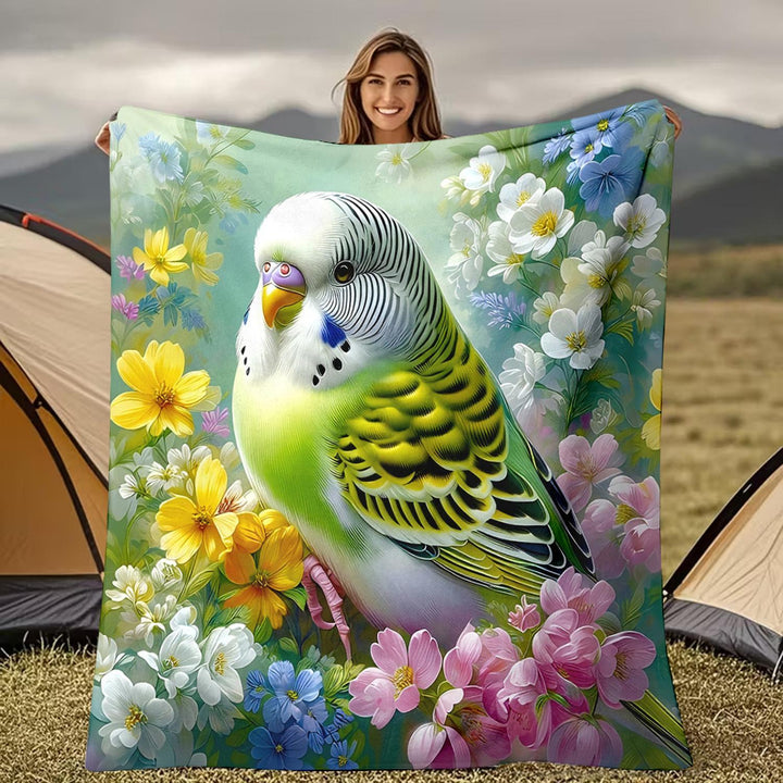 Artistic Bird Design Throw Blanket