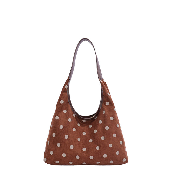 Polka Dot Suede Shopping Tote