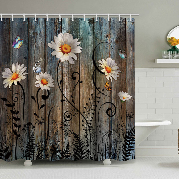 Rustic Garden-Themed Shower Curtain Stornfield