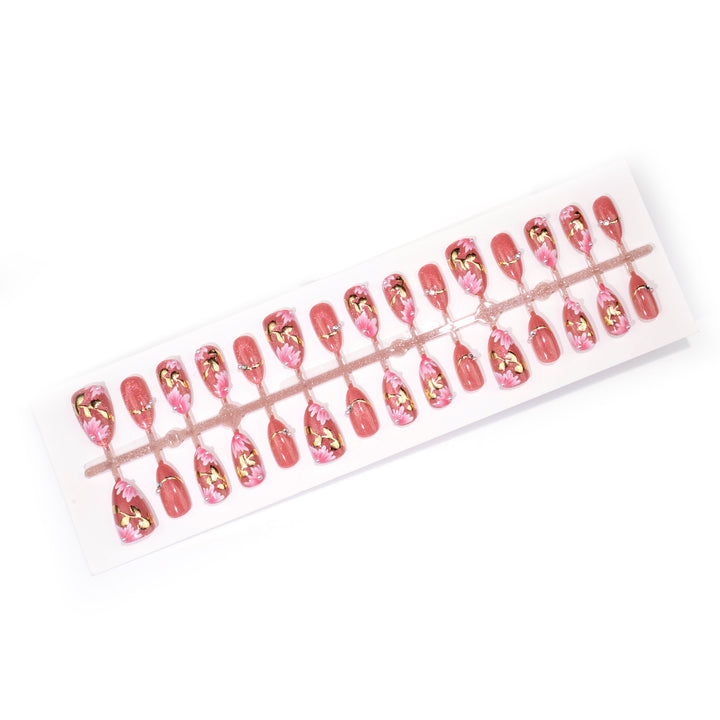 Embellished Floral Press-On Nail Art Set Stornfield