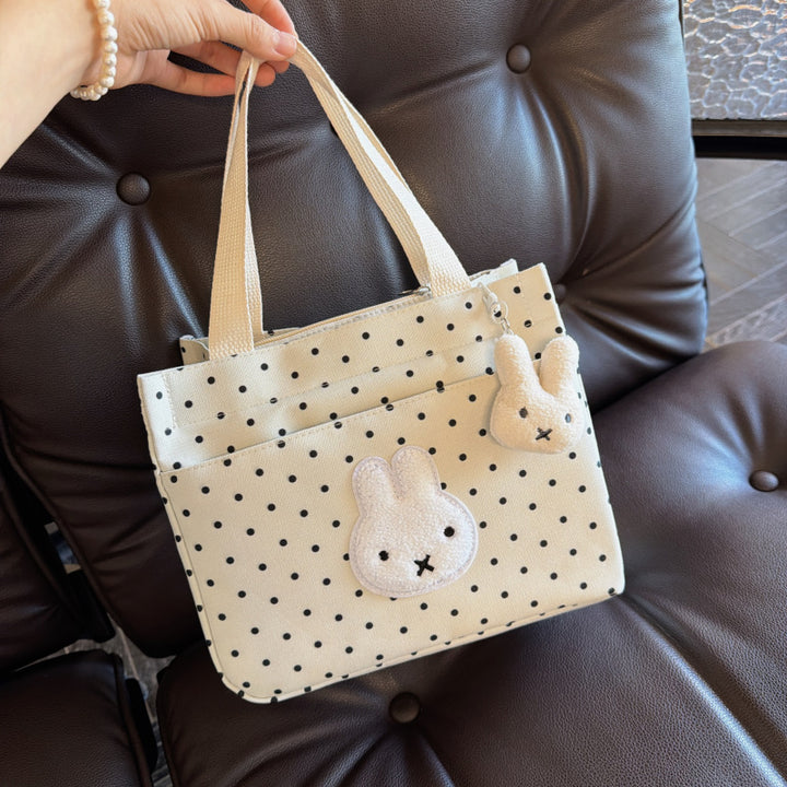 Canvas Shopper with Cute Bunny Applications Stornfield
