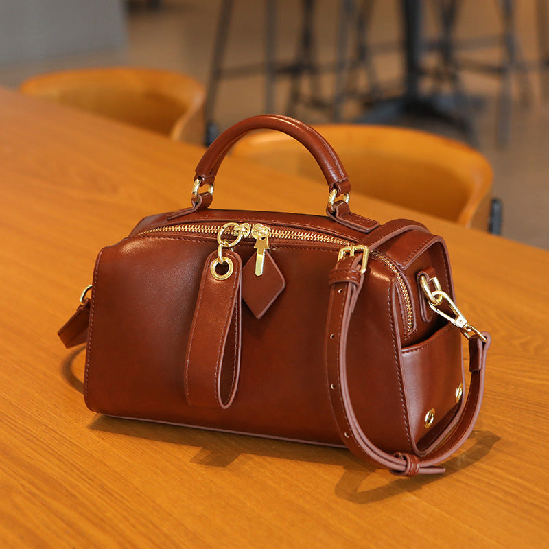 Versatile Handheld Leather Satchel Bag