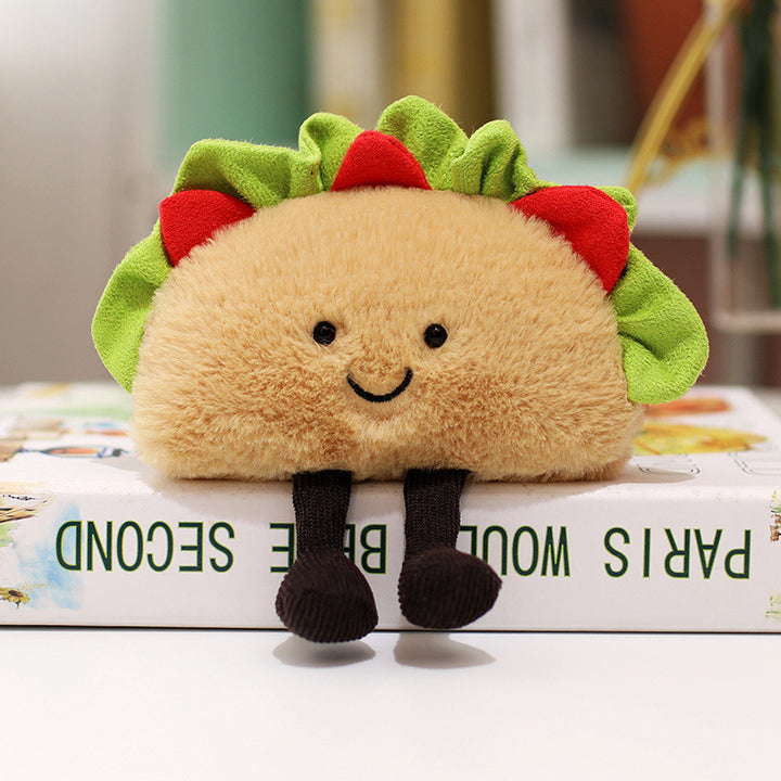 Plush Taco Character Sitting Toy with Dangling Corduroy Legs Stornfield