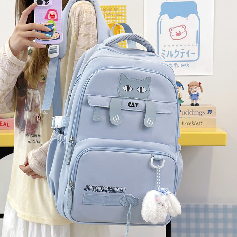 Playful Cat-Themed School Backpack Stornfield